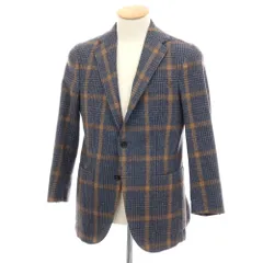 【中古】デペトリロ DE PETRILLO ウール チェック 3B テーラードジャケット ネイビーxグレー【サイズ44】【メンズ】のサムネイル