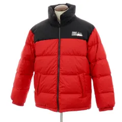 【中古】【未使用】ファーストダウン FIRST DOWN リバーシブル ポリエステル スタンドカラー ジップアップ ダウンジャケット レッドxブラック【サイズXL】【メンズ】