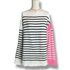 G.F.G.S for ADAM ET ROPE' ジーエフジーエス アダムエロペ 別注 ボートネックボーダーカットソー トップス ホワイト ブラック ピンク 白 黒 レディース 通年 ゴーゴー古着マルイ北千住店 2 No.1928