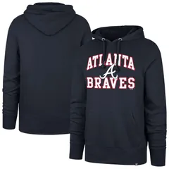 フォーティセブンブランド メンズ アウター パーカー・スウェットール フリース 47 Brand Mens 47 Navy Atlanta Braves Big Tall Velocity Fleecのサムネイル