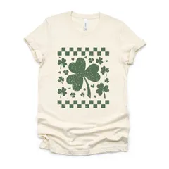 Simply Sage Market レディース トップス Tシャツ グラフィック Simply Sage Market Clovers Checkeredistressed Womenshort Sのサムネイル