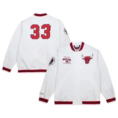 ミッチェルネス メンズ アウター ジャケット・ブルゾン サテン Mens Mitchell Nesscottie Pippen White Chicago Bulls NBA Legends Fullのサムネイル