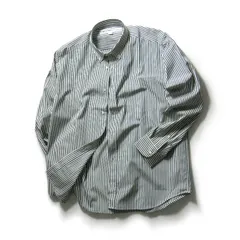 【新品】 SCHNAYDERMAN’S × Edition × THOMAS MASON ／ シュナイダーマン × エディション × トーマスメイソン　ボタンダウンシャツ イタリア製 長袖シャツ ストライプ グリーン ネイビー ｜ オールシーズン