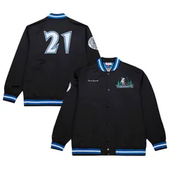 ミッチェルネス メンズ アウター ジャケット・ブルゾン サテン Mens Mitchell Ness Kevin Garnett Black Minnesota Timberwolves NBA Leのサムネイル