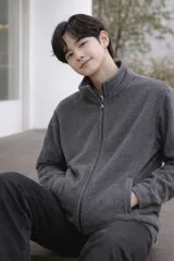 起毛 グレー ジップアップ ジャケット