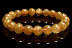 【１点物】金運向上！ ゴールドタイチンルチルクォーツ　9mm　ブレスレット パワーストーン 天然石 _MC7177