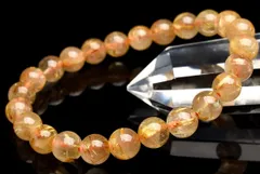 【１点物】黄金の輝き ゴールドタイチンルチルクォーツ　7.5mm　ブレスレット パワーストーン 天然石 _U9723