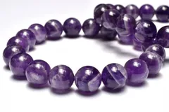 美コントラスト ケープアメジスト　12mm　ブレスレット 1個売り パワーストーン 天然石 _BG6454-12