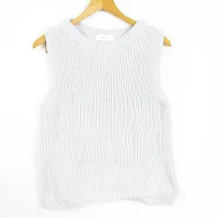 ニコアンド Niko and.. ノースリーブ ニット ベスト 綿 M ライトグレー kz11409