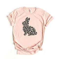 Simply Sage Market レディース トップス Tシャツ グラフィック Simply Sage Market Easter Stacked Leopard Bunny Short Sleeのサムネイル