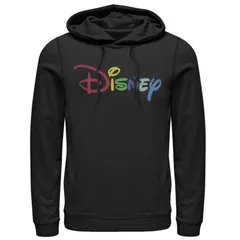 ディズニー メンズ アウター パーカー・スウェット ロゴ Disneys Rainbow Logo Mens Hoodie Black ブラック