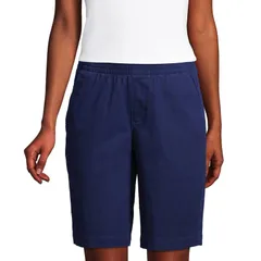 ランズエンド レディース ボトムス ハーフパンツ・ショーツ ショートパンツ Womens Lands End PullOn Chino Bermuda Shorts Deep Sea Navy ネイビー