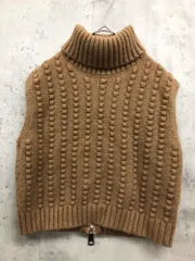 ZARA ザラ 4938/001/743 テクスチャーニット タートルネック ニット ベスト sizeM/ブラウン系 ■■ レディース