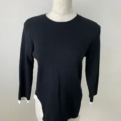 OPAQUE.CLIP リブニット 黒 Mサイズ クルーネック シンプル きれいめ オフィス　20260325-0001