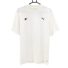プーマ 半袖ハイネックシャツ 白 ロゴ黒 メンズ XXL ゴルフウェア PUMA