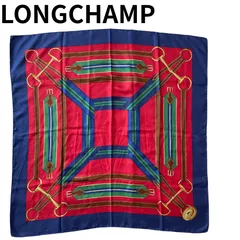 LONGCHAMP ロンシャン 大判スカーフ シルク調 馬具柄のサムネイル