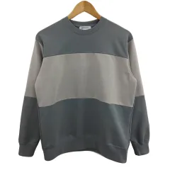 ザショップティーケー THE SHOP TK トレーナー カットソー クルーネック プルオーバー バイカラー 長袖 M ベージュ グレー