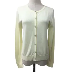 アプワイザーリッシェ Apuweiser-riche カーディガン ニット ラウンドネック 無地 長袖 2 黄 イエロー