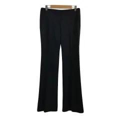 セオリー Theory パンツ フレア ロング センタープレス 無地 ウール 0 黒 ブラック