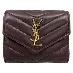 SAINT LAURENT PARIS(サンローランパリ) 3つ折り財布 カサンドラ マルチ フォールド ウォレット 692061 ボルドー レザー