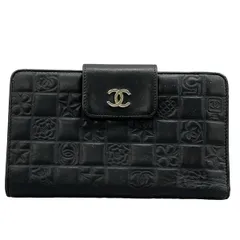 CHANEL(シャネル) 長財布 アイコン 黒 シルバー金具 ラムスキン