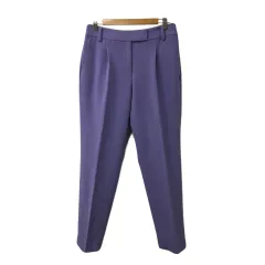 プラステ PLST パンツ テーパード ロング タック ウエストゴム センタープレス 無地 XL 紫 ラベンダー パープル