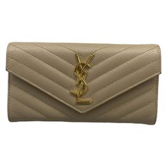 新品箱付きSAINT LAURENT ポルテフェイユファム 三つ折り財布 グレー 