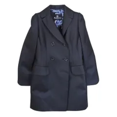 Aquascutum アクアスキュータム ジャット 123500-39 裏地総柄 ダブル ジャケット ミディアム トレンチコート ダークネイビー系 サイズ表記無【中古】のサムネイル