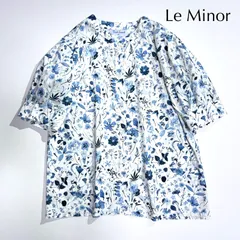 cW89 Vent d'ouest par Le minor リバティ 花柄 シャツ SHOP別注リバティブラウス 花柄 シャツ 半袖 ブルー 青 LIBERTY ヴァンドウェストパールミノア ルミノア 定価15,950円のサムネイル