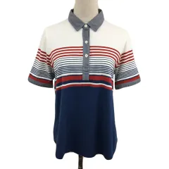 マックレガー マクレガー McGREGOR ポロシャツ プルオーバー スタンダード 切替 刺繍 ロゴ ボーダー 半袖 L 白 赤 ホワイト レッド