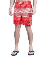 컬 뱅크스 남성 수영복 반바지 반바지 반바지 Mens GIII Sports by Carl Banks RedGray Kansas City Chiefs Horizon Volley Swim Shorts Chf Red 레