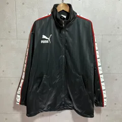 PUMA プーマ ジャージ トラックジャケット トップス 2XL デカロゴ ロゴ刺繍 ストライプ ブラック 黒 メンズ SU-2-5
