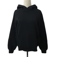ノーリーズ Nolley's light パーカー フーディー ニット プルオーバー 切替 無地 長袖 F 黒 紺 ブラック ネイビーのサムネイル
