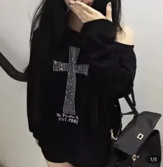 片方オフショルダー スウェット