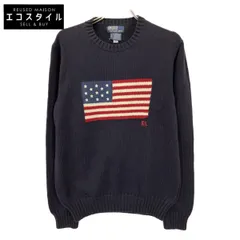 POLO RALPH LAUREN ポロ ラルフローレン ﾈｲﾋﾞｰ 星条旗 ｱｲｺﾆｯｸ ﾌﾗｯｸﾞ ｾｰﾀｰ ﾆｯﾄ
