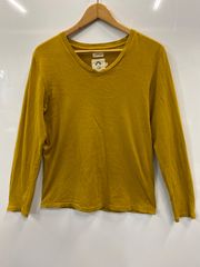 ピA574⚫︎blurhmsブラームス⚫︎カットソー⚫︎長袖⚫︎綿100%⚫︎日本製⚫︎メンズsize3⚫︎マスタード色