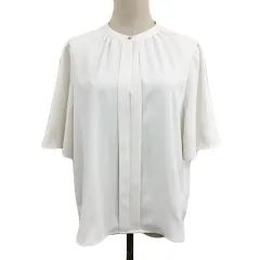 ルイルエブティック RUIRUE BOUTIQUE カットソー ブラウス プルオーバー 無地 五分袖 縦M 横L 白 ホワイト