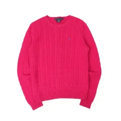 ポロラルフローレン ピンク ケーブルニット