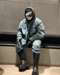 Yeezy GAP カニエ ウール オーバーサイズ バイカー デニムジャケット