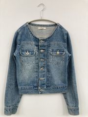 ブルーレーベル クレストブリッジ ノーカラー デニムジャケット 38 M