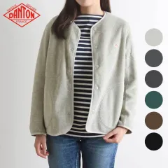 ダントン レディース フリース カーディガン ダントン シープスキン クルーネック ジャケット JD-8911