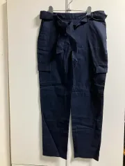 ザラ ネイビー リネン カーゴ ズボン M