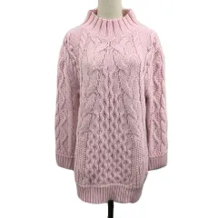 スナイデル SNIDEL ワンピース ニット プルオーバー ミニ ハイネック ケーブル編み 長袖 F ピンク