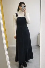 Heather デニムジャンパースカート / サスペンダー ロング丈ワンピース M / デイリーウェア カジュアルウェア