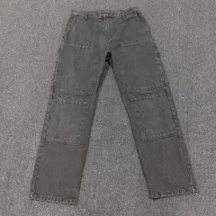 プラスチック プロダクト Mpa ダブルニー カーペンター ブラック デニムパンツ