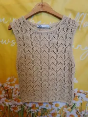 ザラ クロシェ トップス ベージュ S