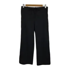 セオリー Theory パンツ ストレート クロップド リネン 無地 ストレッチ P 黒 ブラック