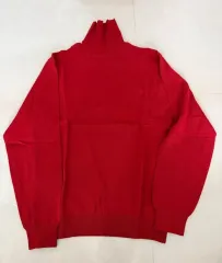 バンツ タートルネック ニット ウール100% レッド カラー