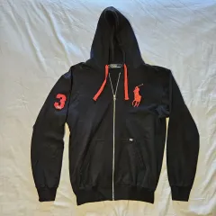 ポロラルフローレン ミニ RL フラッグ ビックポニー フーデッドジップアップ ブラック