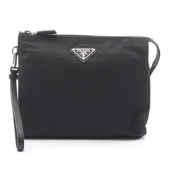 プラダ PRADA セカンドバッグ クラッチバッグ Re-Nylon ネセセール TESSUTO+SAFFIANO 2NE7892DMHF0002 ブラック ナイロン サフィアーノレザー クラッチバッグ ユニセックス